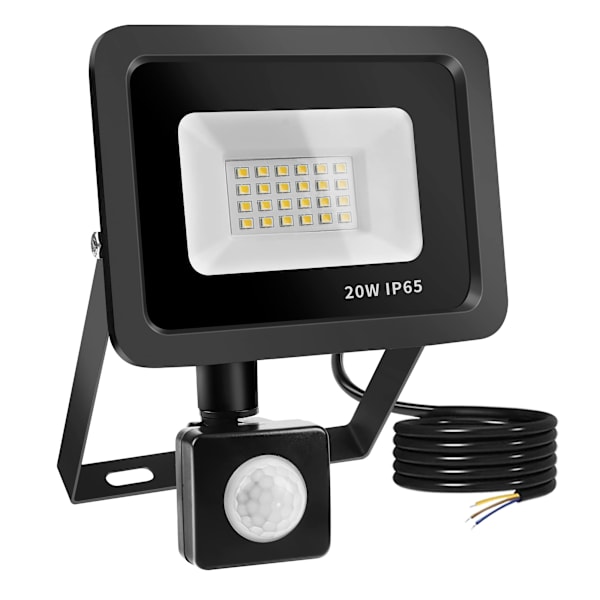 20W LED-valonheitin liiketunnistimella, 24 LEDiä 6500K