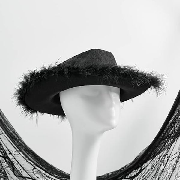 Kvinners Filt Cowboyhatt for Fint Antrekk, Rollespill, Cosplay, Bursdagsfest, svart