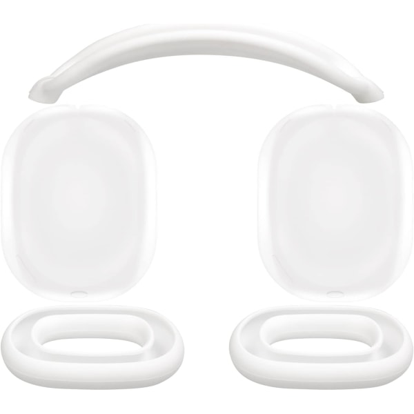 Protective Kit for AirPods Max, Headband Cover + TPU Case Protector + Silicone Ear Pads Cover, Sweatproof Accessory, Easily Washable, Anti-Scratch