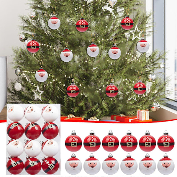 Christmas Decorations Christmas Decoration Ball 6CM12  Christmas Santa Ball Plastic Christmas Hanging Ball