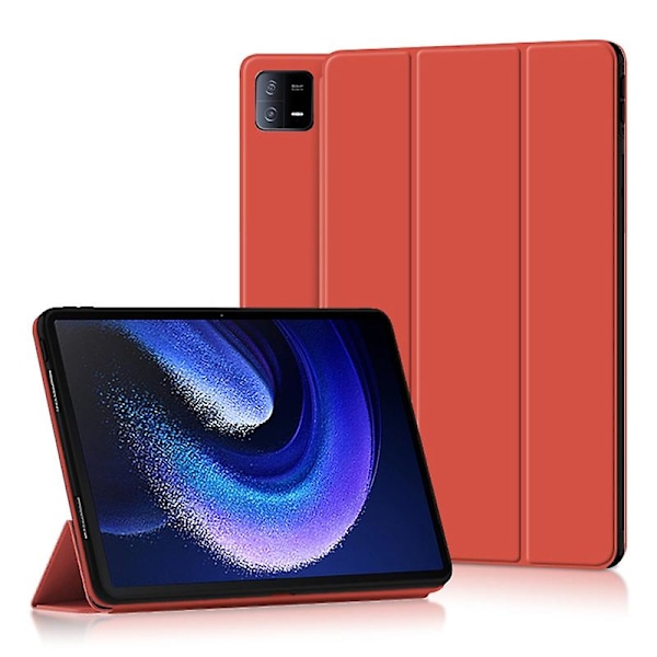 Xiaomi Pad 6:lle iskunkestävä tablettikotelo PU-nahasta + TPU-kolmitaivuinen suojakotelo