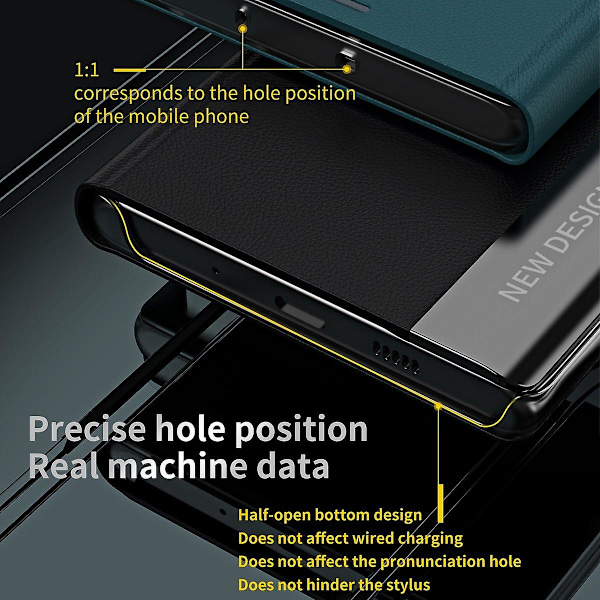 For Samsung Galaxy S23 Elektropletning PU Læder Flip Viewing Stand Cover Mobiltelefon Etui