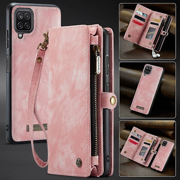 For SAMSUNG A12 Caseme 008 Series New Wallet Style 2-In-1 Leather Case Pink