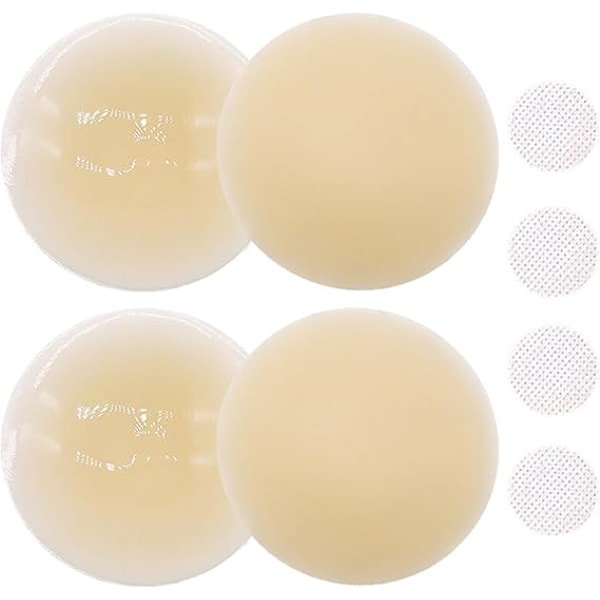 2 Par Återanvändbara Självhäftande Nippelplåster Mjuk Silikon, Nippelplåster för Kvinnor, Osynliga Självhäftande Silikon Nippelplåster [8cm]