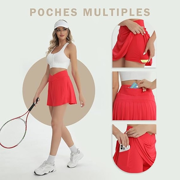 Högmidjad plisserad sportkjol för damer, golf och tennis