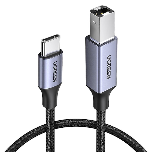 UGREEN 1.5m USB C to USB B 2.0 Nylon Braided Cable for MacBook Pro Epson HP Canon Samsung Printer