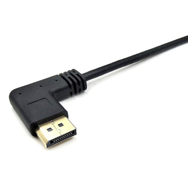 Dp-Dp-kaapeli, 12 tuumaa / 30 cm:n suorakulmainen 90 asteen Displayport (dp) -uros Displayport (dp) -naaras