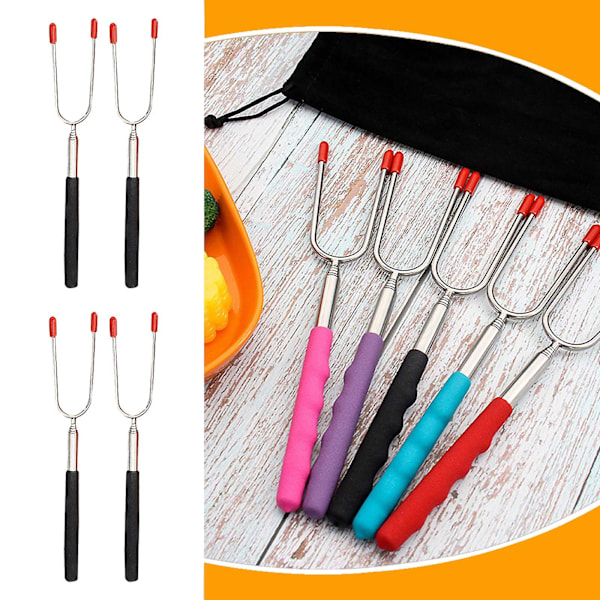 Kitchen Accessories 4Pcs Stainless Steel Grilled Meat Barbecue Fork Fruit Fork Dessert Fork Bbq Tool