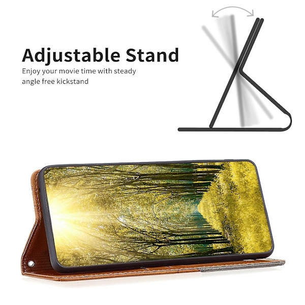 For Xiaomimi Note 12S 4G Style Telefonveske Imprinted Line Stand Kort Holder Lærdeksel