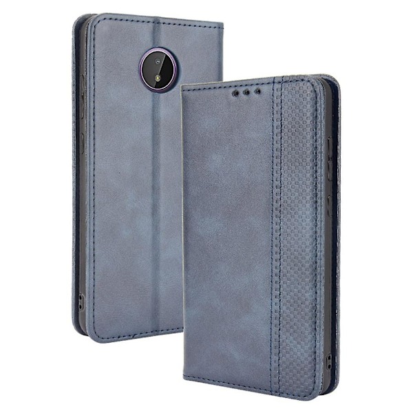 PU Leather Retro Style Wallet Stand Flip Protective Cover for Nokia C10/C20