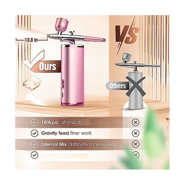 Airbrush-sæt med kompressor - opgraderet Airbrush Makeup Machine Sprayer Genopladelig håndholdt bærbar ledningsfri airbrush