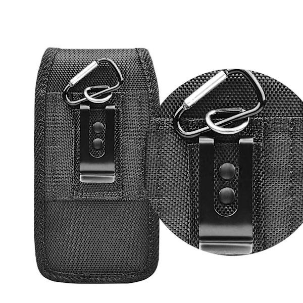 Nylon Telefon Bælte Clip Holster Bærepose Kortholder Oxford Klud Vertikal Talje Telefon Etui Taske