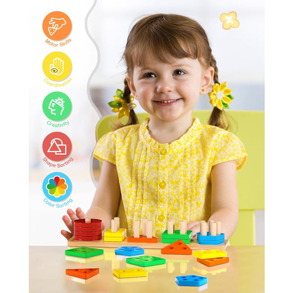 Spel 1 2 3 År Montessori Spel 1 2 3 År Pedagogiska Spel Träpussel Sortering och Stapling Barnpresenter