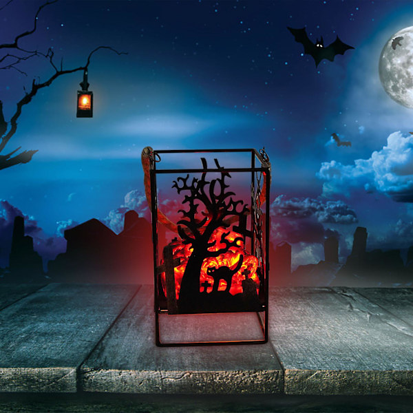 Halloween Dekoration Halloween Katze Mock Kohle Kamin Lampe Batteriebetrieben, Tragbare Europäische Kohle Flamme Lampe, Laterne Dekoration Für Garten Hof