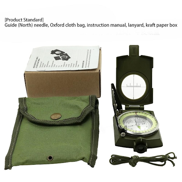 Hiking Compass with Sighting Clinometer Professional Military Compass Metal Camping Compass Waterproof with Carry Bag for Camping Hunting Hiking Geolo