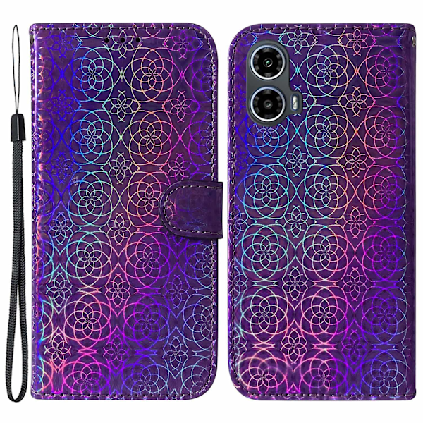 For Motorola Moto G24 4G/Moto G04 4G Case Dazzling Flower Pattern Book Style Phone Protector