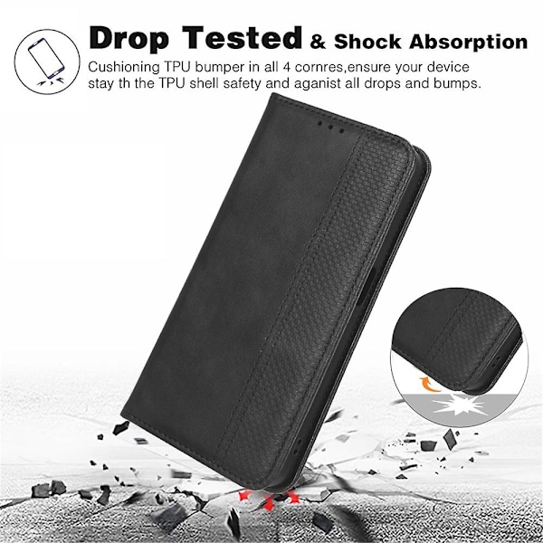 For Samsung Galaxy F14 5G Magnetisk Lukning Telefon Cover Retro Stativ Pung Flip PU Læder Telefon Etui