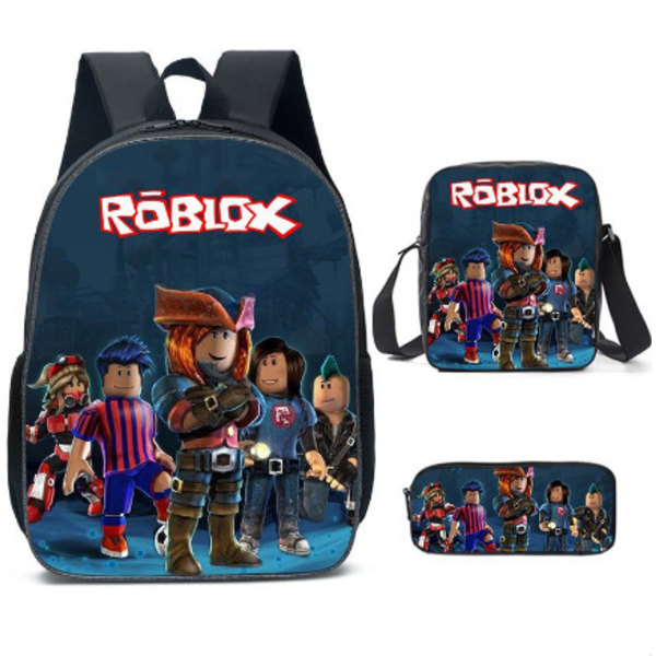 New cartoon Roblox primary and secondary school students' schoolbag three-piece set