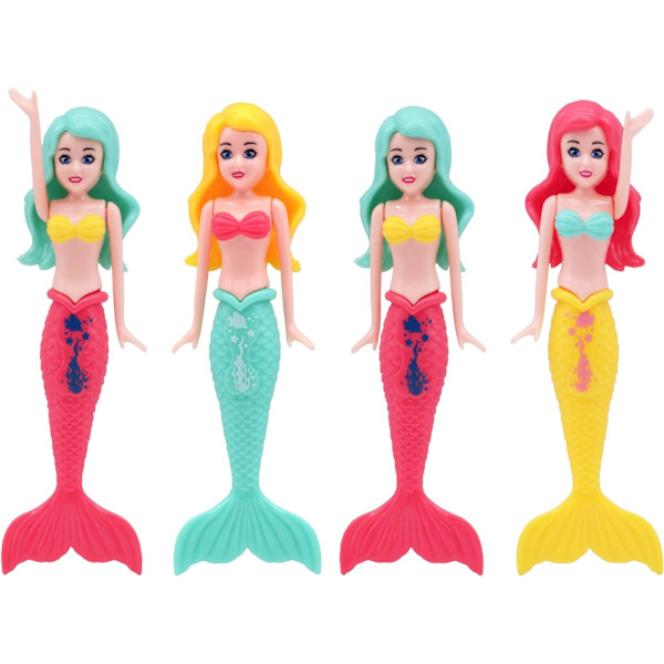 Pool Dykleksaker 4-pack Dykande Sjöjungfru Undervattenspool Träningsleksaker Dykspel Träning Barnpresent (Dykande Sjöjungfru)