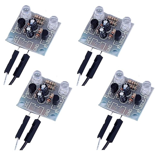 4-delat set 5 mm LED-blixt gör-det-själv-kit Elektroniskt startkit PCB-kretssvetsningsutbildningssats