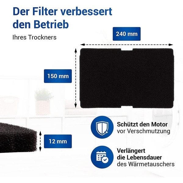 10 st torktumlare filter för torktumlare utbyte för 2964840100, filter för torktumlare De8635rx Ds7512pa torktumlare