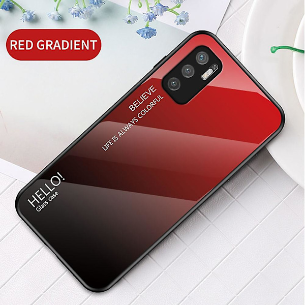 Farvegradient Hærdet Glas Mobiltelefon Cover Til Xiaomi Redmi Note 10 5G/Poco M3 Pro 4G/Poco M3 Pro 5G