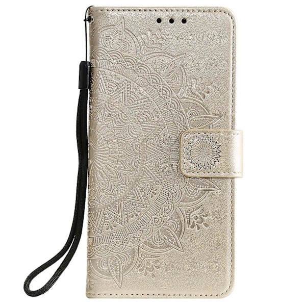 Imprinted Mandala Lommebok Skinnveske for Samsung Galaxy S21 4G/5G Stativ Flip Deksel