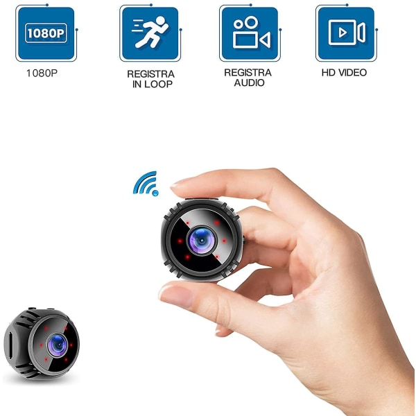 Mini Spy Camera 1080P HD Wi-Fi Langaton Piilokamera Liiketunnistimella  Night Vision ja salaiset hälytykset sisätilojen ulkokäyttöön (musta) 0e1b |  Fyndiq