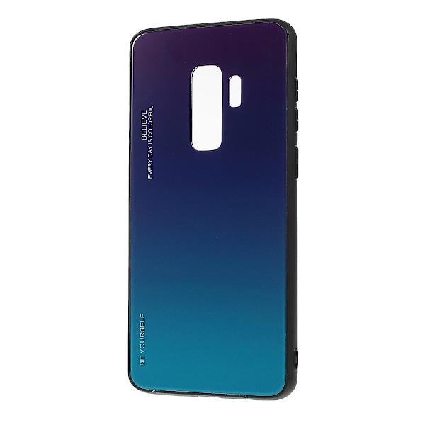 Gradientfarget glass + PC + TPU telefondeksel for Samsung Galaxy S9 Plus G965