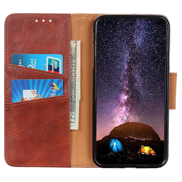 For Sony Xperia 10 V Stand Lommebok Telefondeksel Crazy Horse Texture Split Leather+TPU Telefondeksel