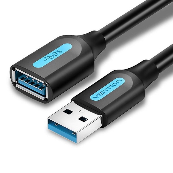 VENTION CBHBD 2m USB-A 3.0 hann til hunn 5Gbps dataoverføringsforlengelseskabel rund PVC-kontakt