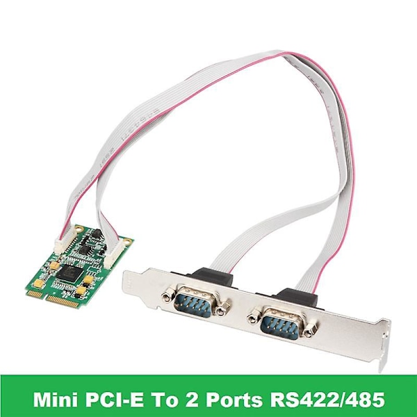 Mini PCIe 2 porte RS422 RS485 Db9 Com halv størrelse 17V352 Mini PCI Express seriel port industriel I/O