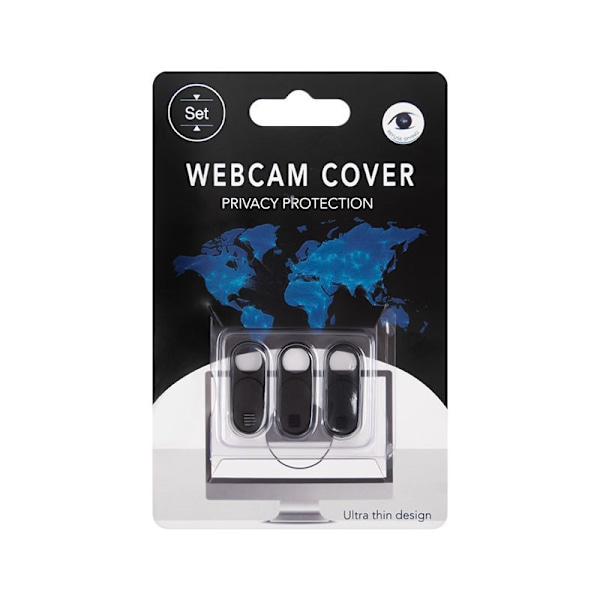 3-Pack Webcam Protection - Webcam Cover - Spy Protection Black One Size