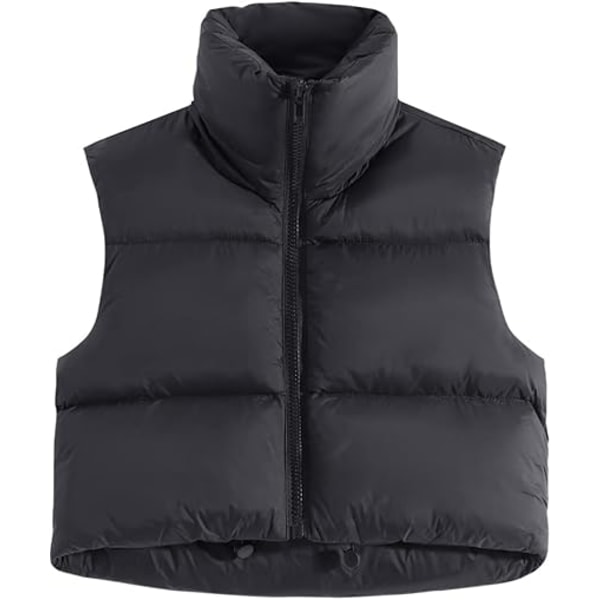 Ermeløse damejakker, tykke jakker, vinterjakker med glidelås, turtleneck-vester