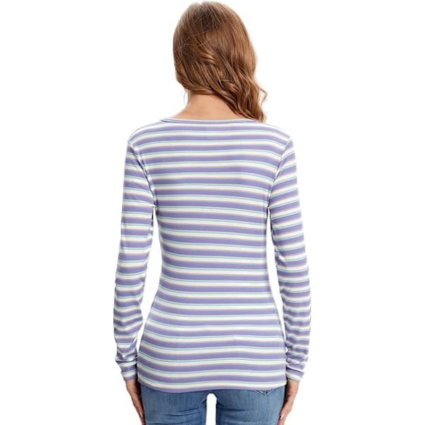 Långärmad T-shirt för Dam Eleganta Toppar Bas T-shirts Rundhalsade Tröjor