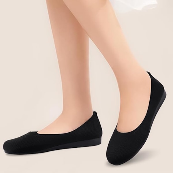 Naisten verkkobalettitossut neulotut loaferit mukavat ballerinat pyöreä kärki hengittävät ballerinat klassiset loaferit