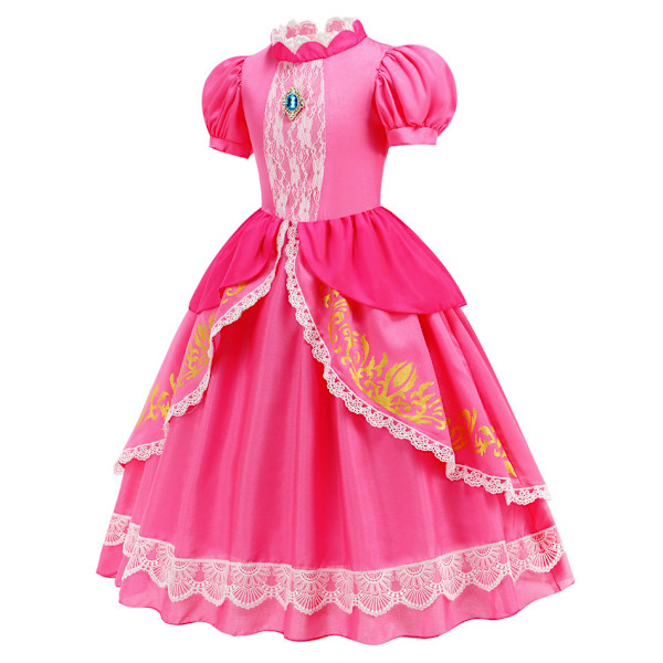 Barnekostyme Halloween Prinsesse Peach kjole 140cm