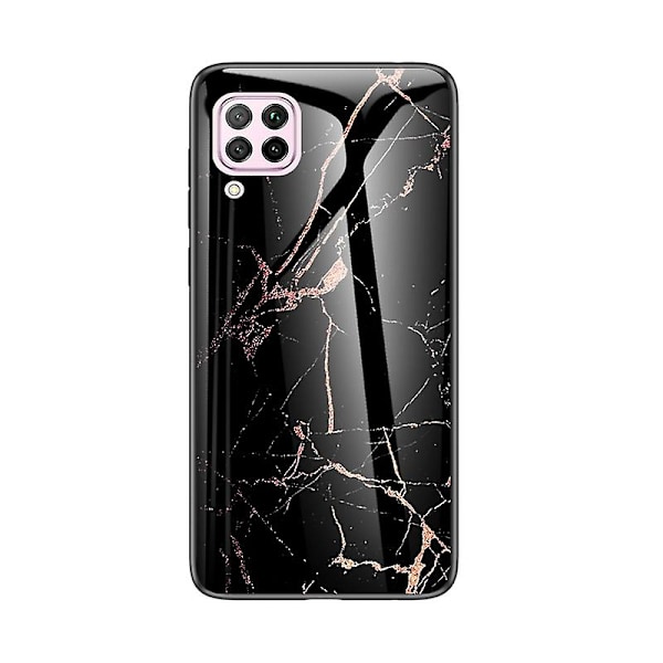 Marmorert mønster herdet glass PC + TPU bakdeksel for Huawei Nova 6 SE/Nova 7i/P40 Lite