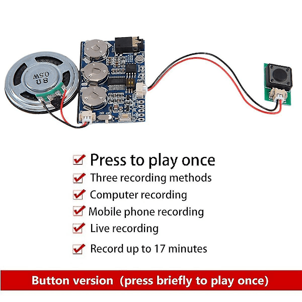 17 minuter ljudröst ljudinspelare bräda chip programmerbar musikmodul för gratulationskort självgjord present