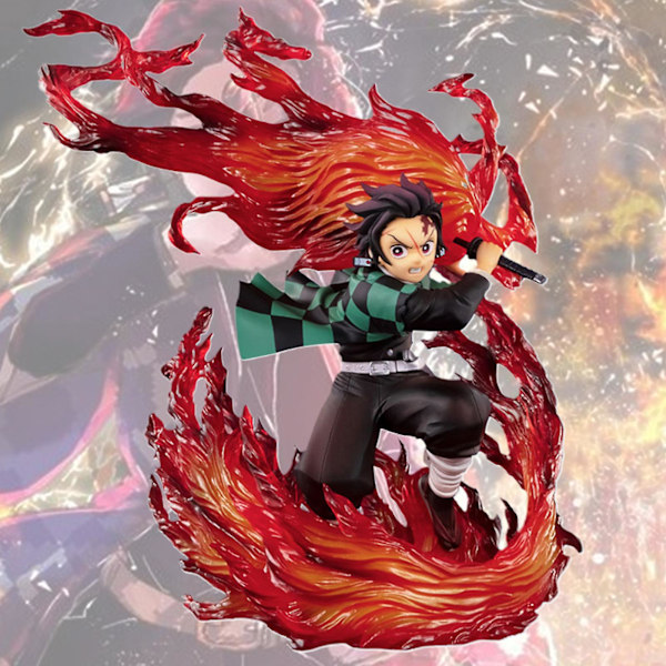 Modellleketøy Anime Demon Slayer Action Kamado Tanjirou Figur PVC Tegneserie Miniatyr Display Mold for Barn