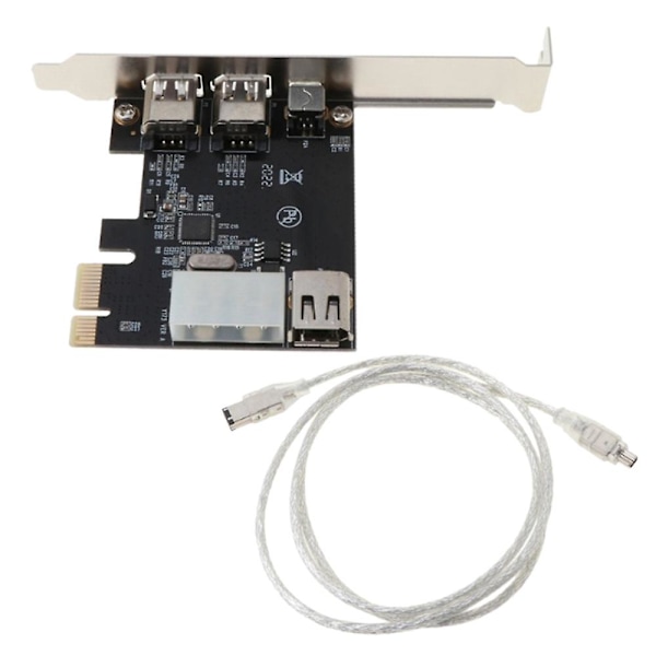 PCI E 1X 1394 3 Port Firewire -kortti DV HD -videokaappauskortti 1394A 6-nastaisesta 4-nastaiseen IEEE1394A Int