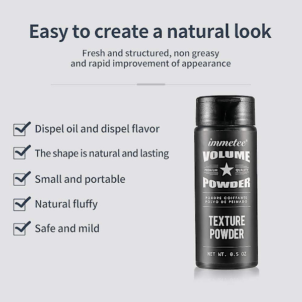 Hår Volumen Pulver, Hår Tekstur Pulver Volumizing Hår Pulver Mænd og Kvinder, Hår Rod Løft Pulver, Styling Pulver Naturlig Mat Look