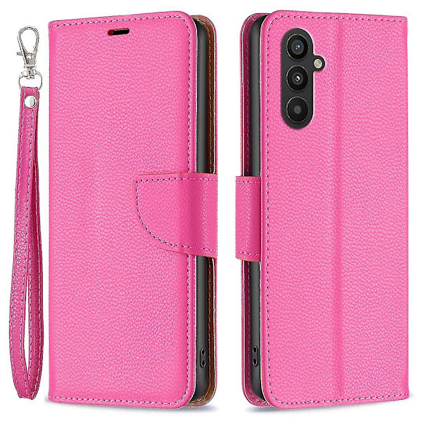 For Samsung Galaxy A25 5g Phone Case Wallet Litchi Texture Stand Anti-drop Phone Case With Strap