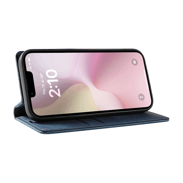 YIKATU YK-004 til iPhone SE (2024) Etui PU Læder Stativ Magnetisk Telefon Cover - Blå