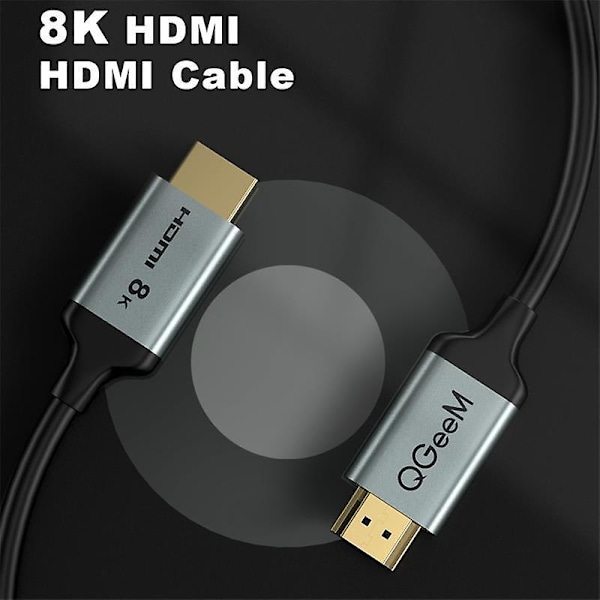 QGEEM 6ft 48Gbps nopea 8K Ultra HD HDMI 2.1 -kaapeli HD-TV-boksille/projektorille/PS5:lle/kannettavalle tietokoneelle