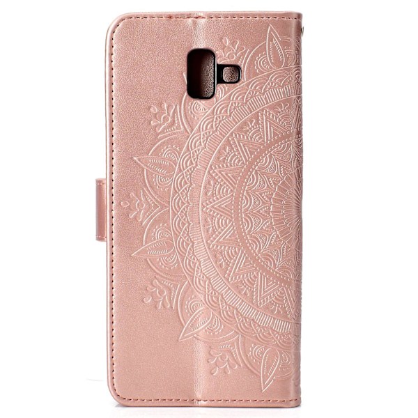 Imprinted Mandala PU-telefonskal med kortholder til Samsung Galaxy J6 Plus/J6 Prime