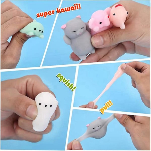 Squishy Toy 24pcs, Mochi Toy Stress Reliever Ångestleksaker, Påskkorg Fyllmedel Med Förvaringslåda