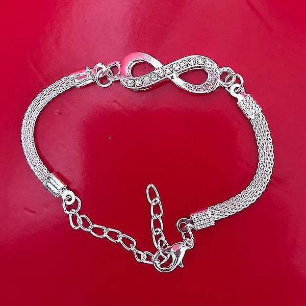 Rhinestone Infinity Armbånd Herre Dame Smykker 8 Nummer Anheng Sjarmblange Par Armbånd Til Elsker Venninne Dame Gaver