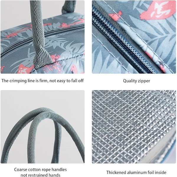 Isoleret madtaske, kontor madtaske, friskholdende isoleret aluminiumsfolie foldbar taske til kvinder, mænd, skole og kontor - Lilla