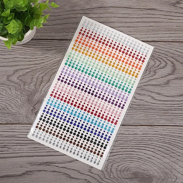Strass Stickers Smink Strass Stickers Runda Glitter Smink för DIY Semester Nagelkonst och Ansiktsdekoration (900 Stycken)